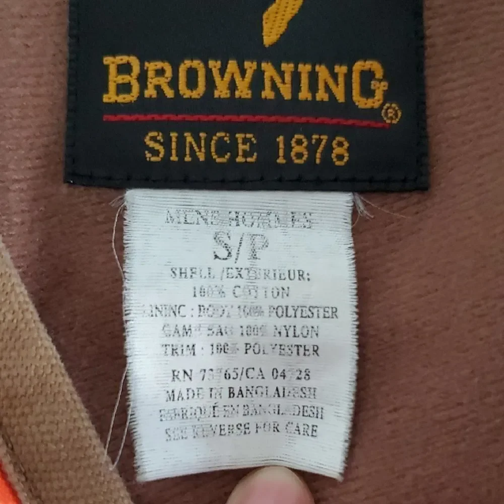 Browning Upland Vest Blaze Orange and Tan Pheasant Hunting Vest Men's S